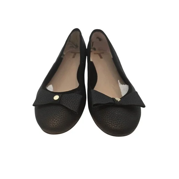 Ted Baker Allyson Bow Leather Ballerina Flats Black EU 39.5 US 9.5 NWOT - Picture 3 of 11
